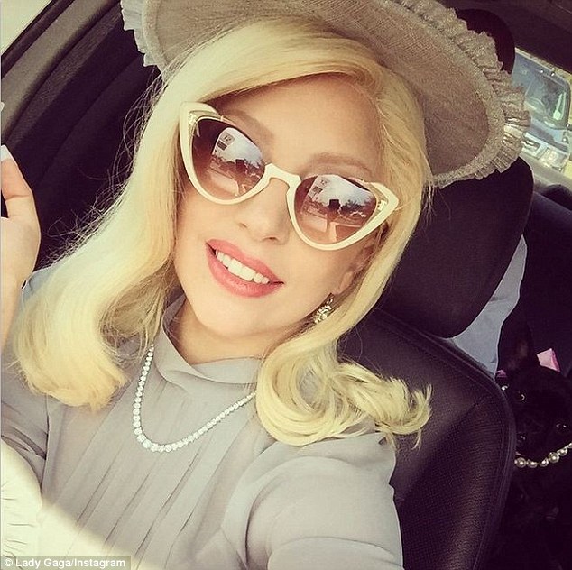 Lady Gaga in a car selfie